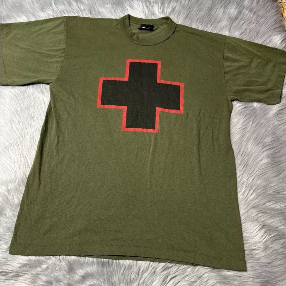 Vintage Made USA Rothco Army Green Medic T Shirt Single Stitch